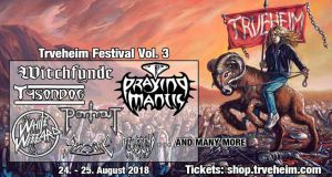 Werbung für Reverend Hound auf dem Trveheim Festival