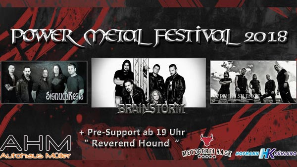 Ein Banner für das Power Metal Festival 2018