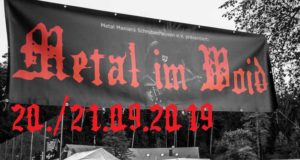 Das Banner des 2019 stattfindenden Metal im Woid-Festivals