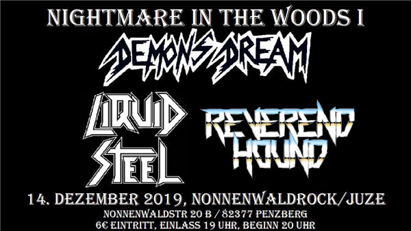 Ein Plakat für das Konzert "Nightmare In The Woods I" in Penzberg